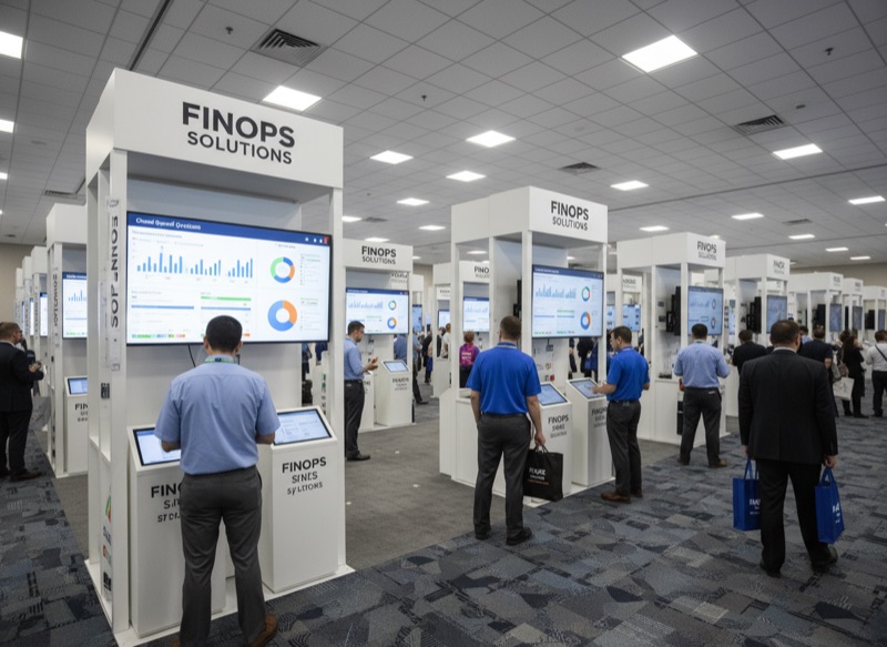 Multiple cloud cost dashboards displayed across monitors in a modern network operations centre
